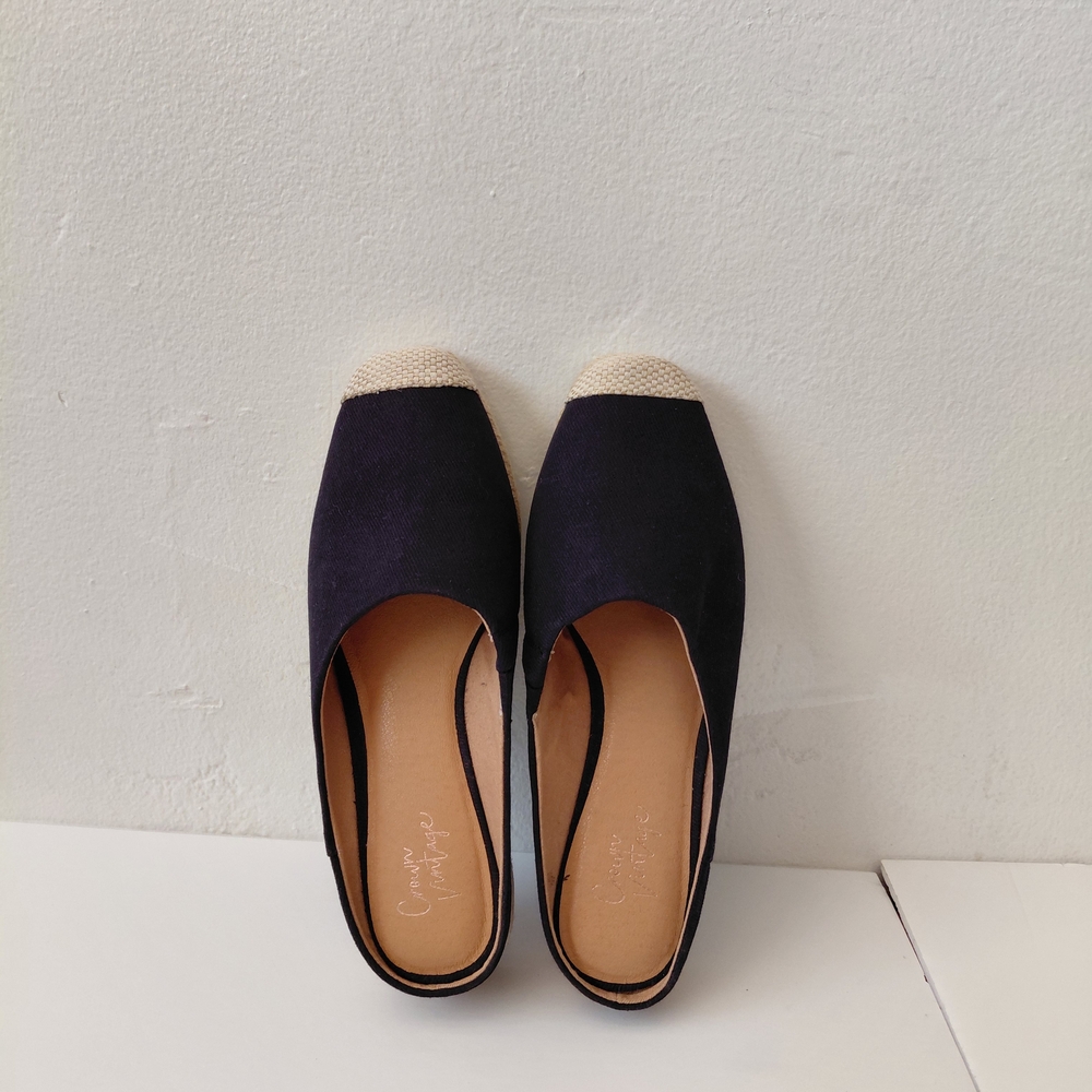 Crown Vintage Black Slip On Espadrilles